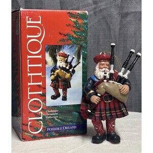 Possible Dreams Clothtique Scottish Santa Ornament 2000